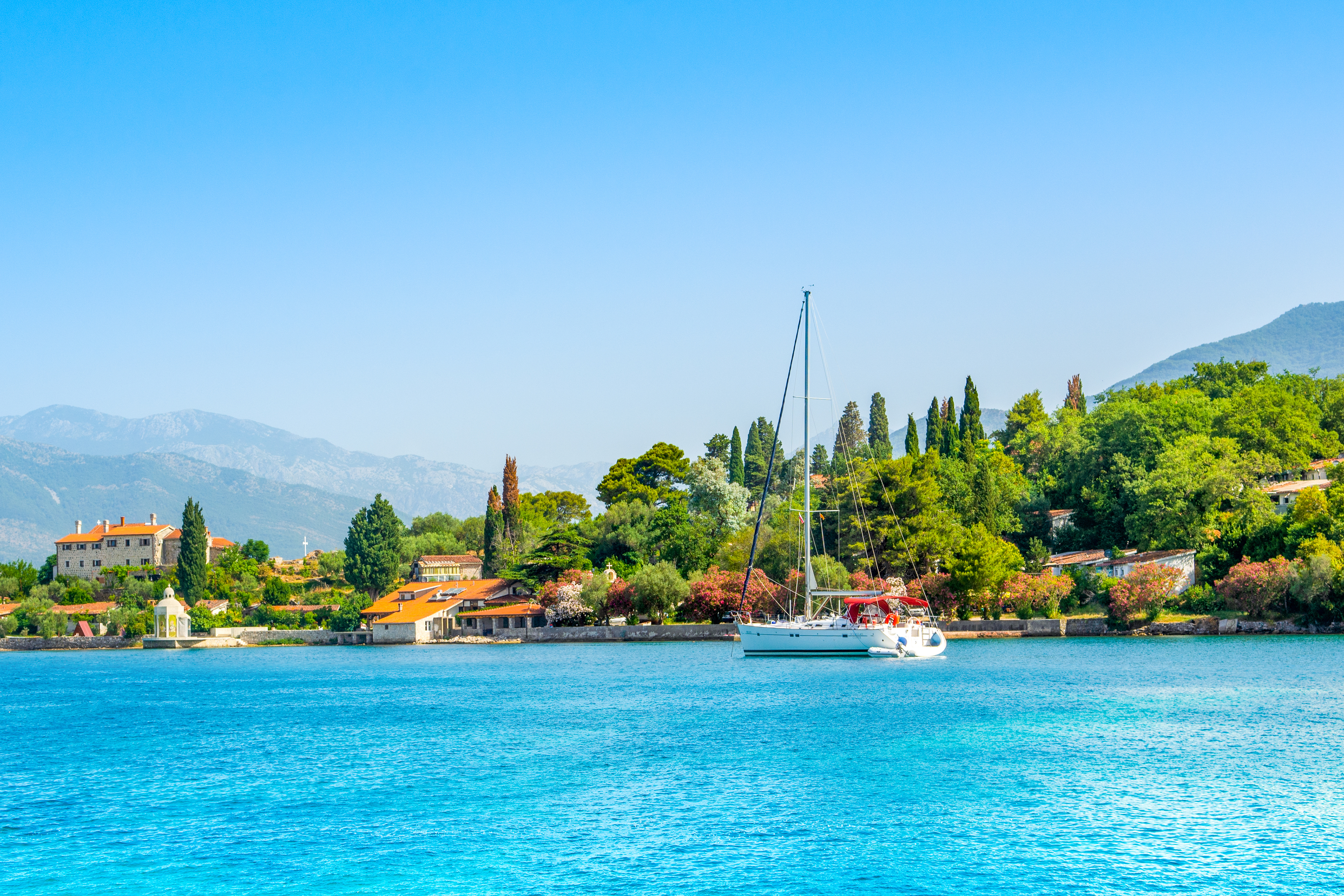 Yacht sailing in Montenegro