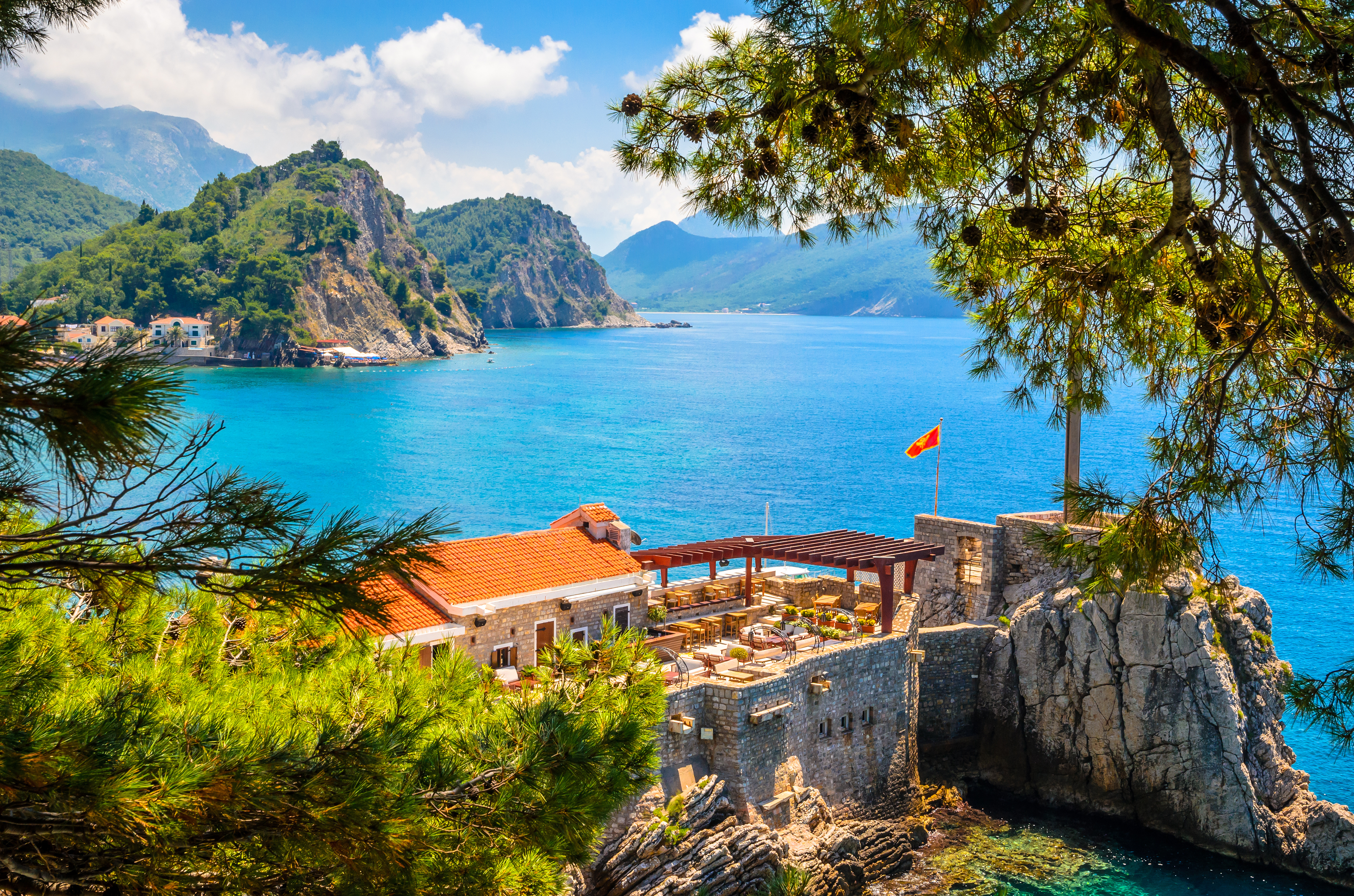 Montenegro coastline with crystal blue Adriatic sea